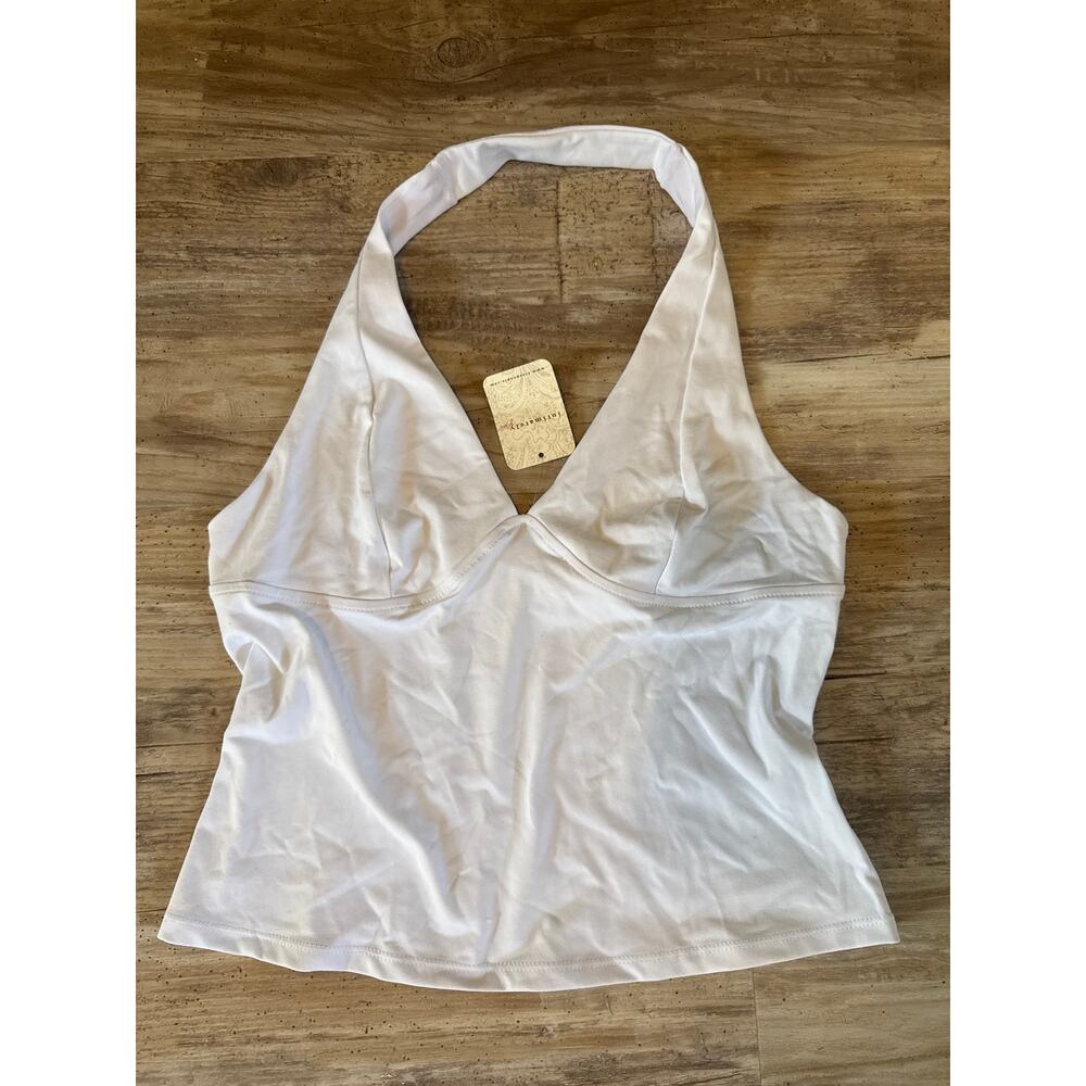 Free People Intimately NWT White Halter Tank Top Size Medium